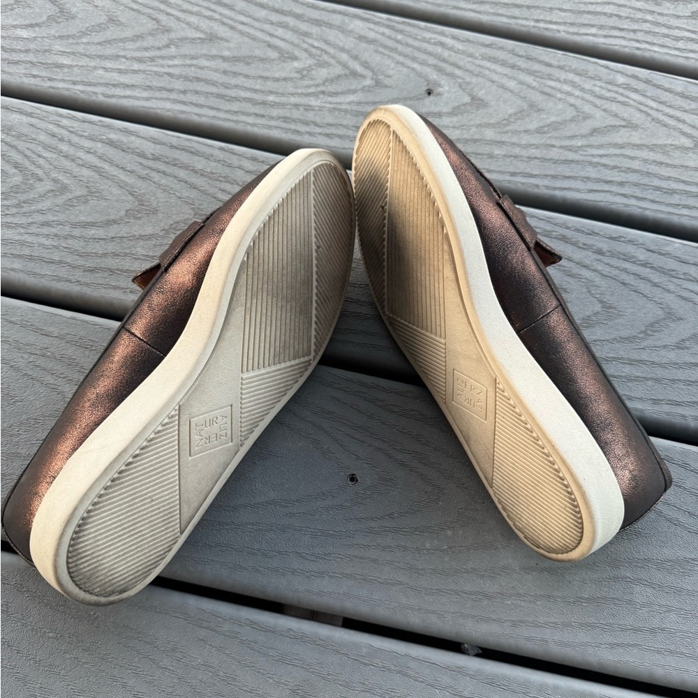 Naturalizer Women’s 8.5W Bronze Metallic Loafers Comfort Flats - Picture 5 of 8